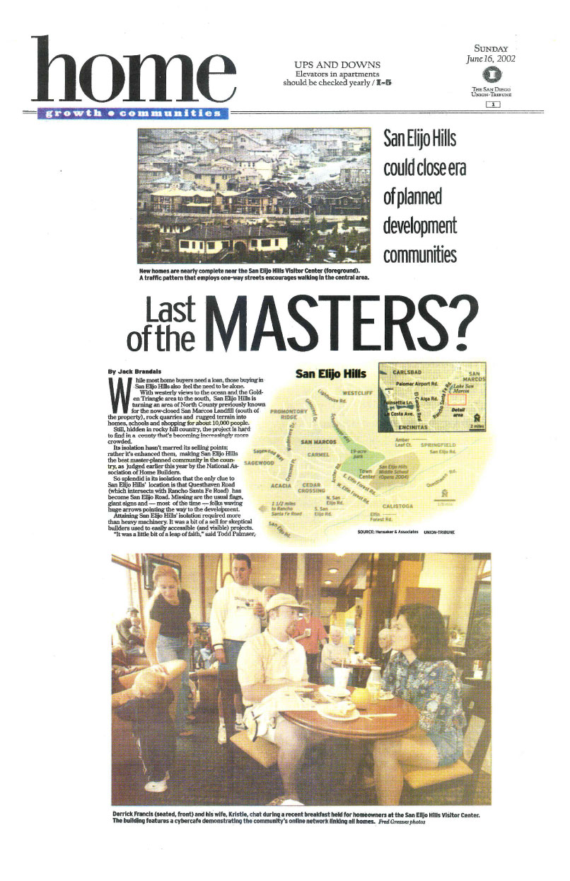 San Elijo Hills article page 1